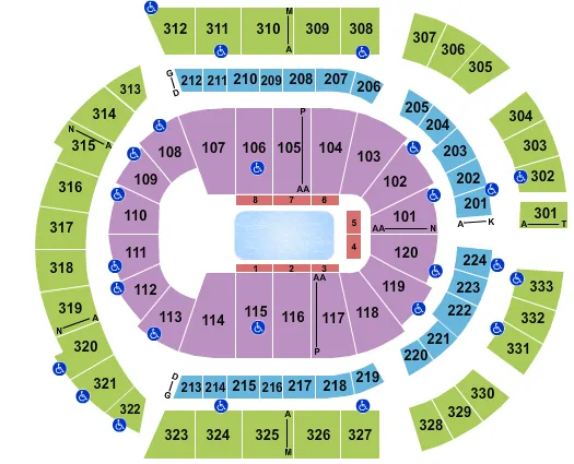 seating chart for Bridgestone Arena - Disney on Ice 2 - eventticketscenter.com