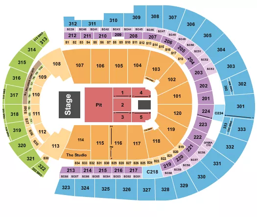 seating chart for Bridgestone Arena - Endstage GA Pit 3 - eventticketscenter.com