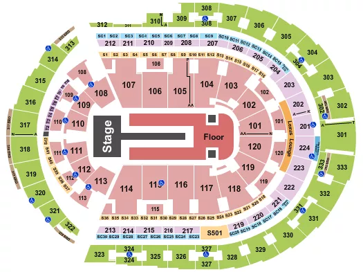 seating chart for Bridgestone Arena - Florence and The Machine - eventticketscenter.com