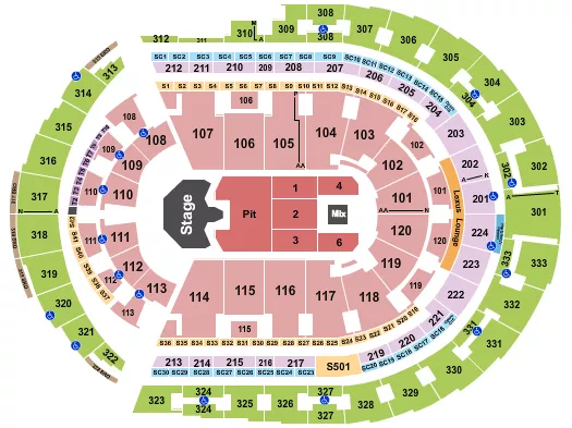 seating chart for Bridgestone Arena - Ghost - eventticketscenter.com