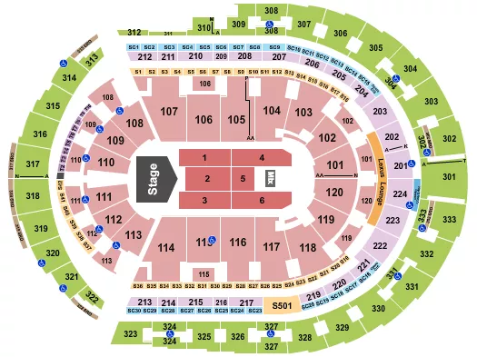seating chart for Bridgestone Arena - Gloria Trevi - eventticketscenter.com