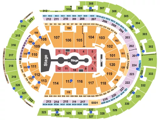 seating chart for Bridgestone Arena - Gracie Abrams 2 - eventticketscenter.com
