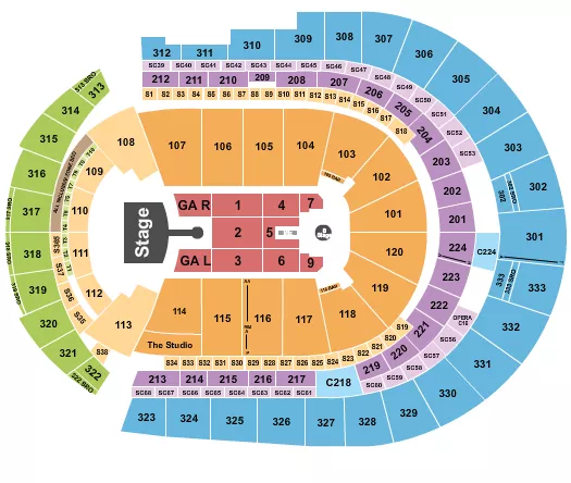 seating chart for Bridgestone Arena - Greta Van Fleet - eventticketscenter.com
