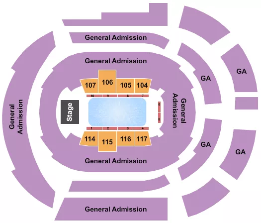 seating chart for Bridgestone Arena - Ice Show with GA - eventticketscenter.com