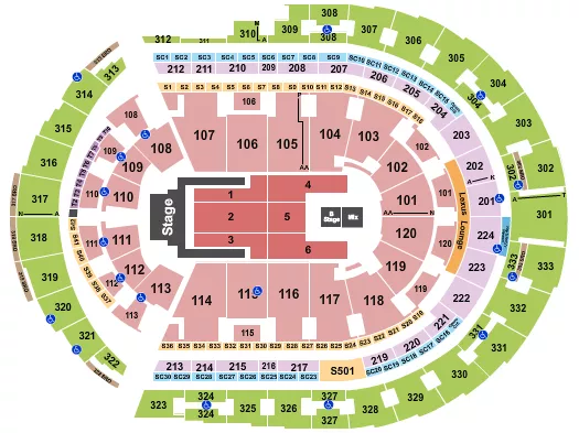 seating chart for Bridgestone Arena - Jelly Roll - eventticketscenter.com