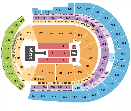 seating chart for Bridgestone Arena - Jonas Brothers 1 - eventticketscenter.com