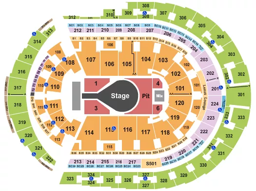 seating chart for Bridgestone Arena - Kacey Musgraves - eventticketscenter.com