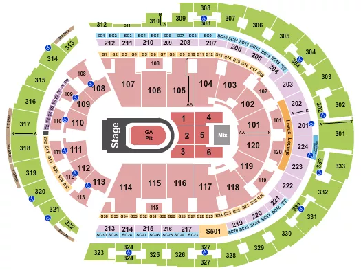 seating chart for Bridgestone Arena - Kane Brown - eventticketscenter.com