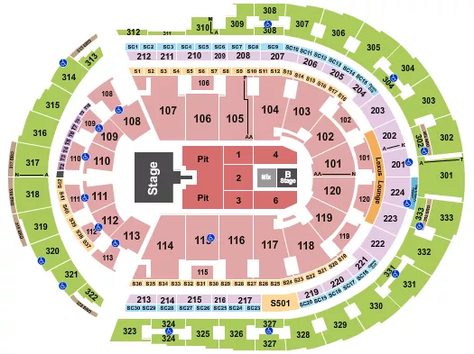 seating chart for Bridgestone Arena - Keith Urban - eventticketscenter.com