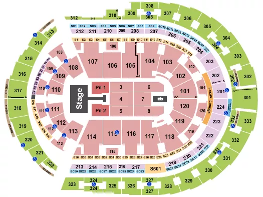 seating chart for Bridgestone Arena - Kelsea Ballerini - eventticketscenter.com