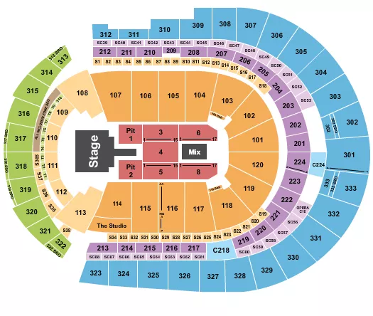 seating chart for Bridgestone Arena - Luke Bryan - eventticketscenter.com