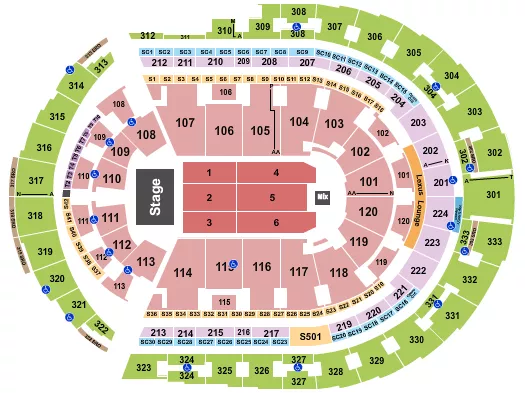 seating chart for Bridgestone Arena - Martin Lawrence - eventticketscenter.com