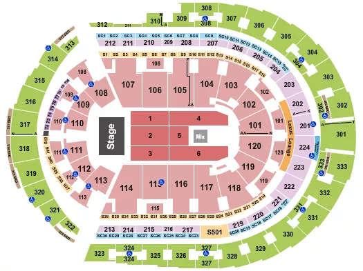 seating chart for Bridgestone Arena - Matt Rife - eventticketscenter.com