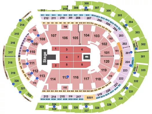 seating chart for Bridgestone Arena - Maverick City Music - eventticketscenter.com