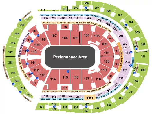 seating chart for Bridgestone Arena - Monster Jam - eventticketscenter.com