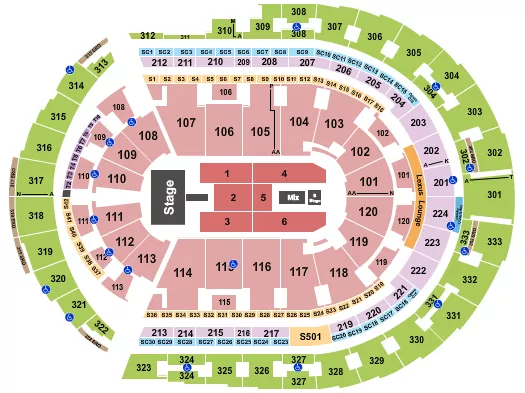 seating chart for Bridgestone Arena - Niall Horan - eventticketscenter.com