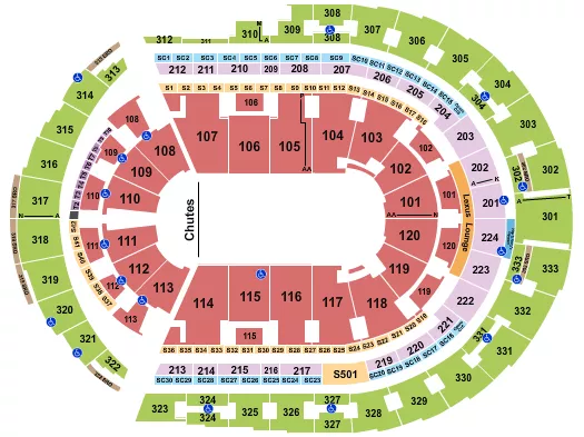 seating chart for Bridgestone Arena - PBR - eventticketscenter.com