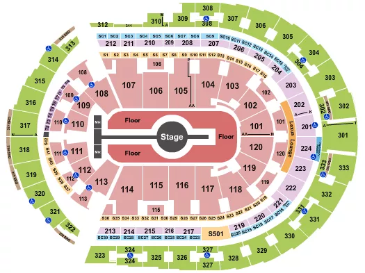 seating chart for Bridgestone Arena - Rod Wave - eventticketscenter.com