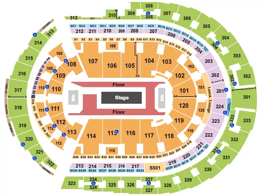 seating chart for Bridgestone Arena - Rod Wave - eventticketscenter.com