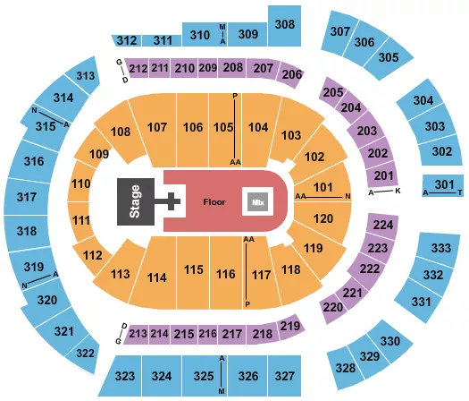 seating chart for Bridgestone Arena - Suicideboys - eventticketscenter.com