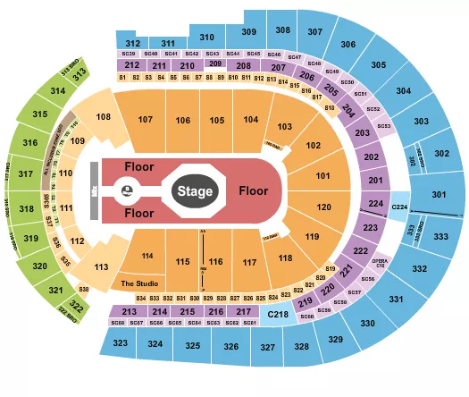 seating chart for Bridgestone Arena - Tame Impala - eventticketscenter.com