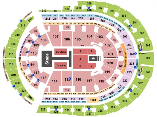 seating chart for Bridgestone Arena - Tate McRae - eventticketscenter.com