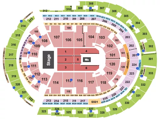 seating chart for Bridgestone Arena - Tommee Profitt - eventticketscenter.com