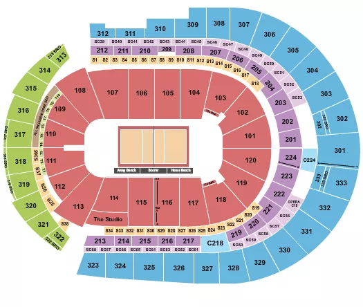 seating chart for Bridgestone Arena - Volleyball 2 - eventticketscenter.com