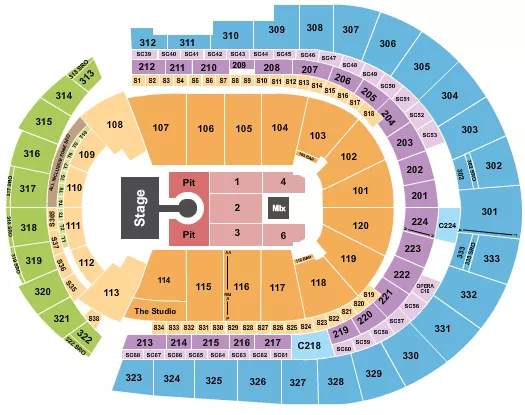 seating chart for Bridgestone Arena - Weezer - eventticketscenter.com