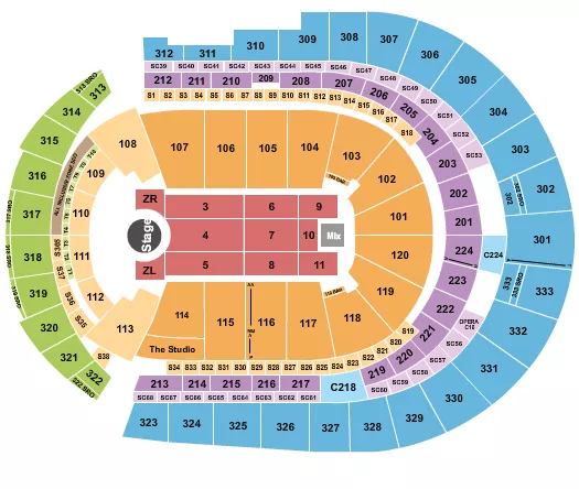 seating chart for Bridgestone Arena - Zayn - eventticketscenter.com