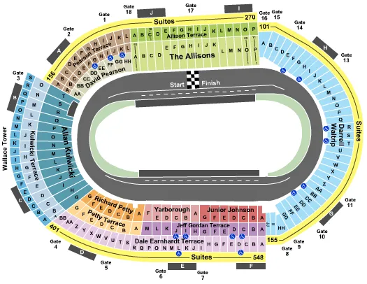 seating chart for Bristol Motor Speedway - Racing - eventticketscenter.com