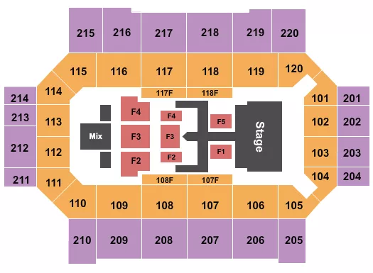 seating chart for Broadmoor World Arena - Dude Perfect - eventticketscenter.com