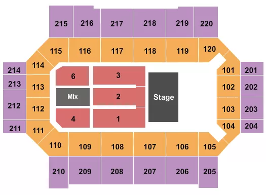 seating chart for Broadmoor World Arena - End Stage 2 - eventticketscenter.com