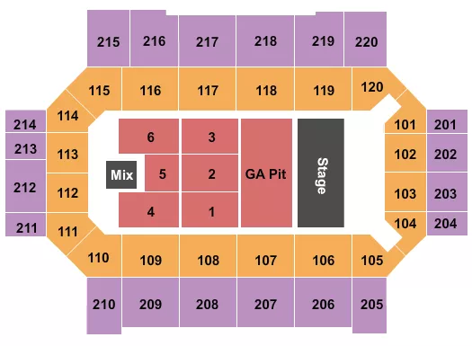 seating chart for Broadmoor World Arena - Endstage GA Pit - eventticketscenter.com
