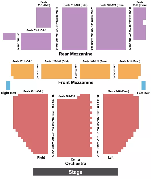 seating chart for Broadway Theatre - New York - End Stage - eventticketscenter.com