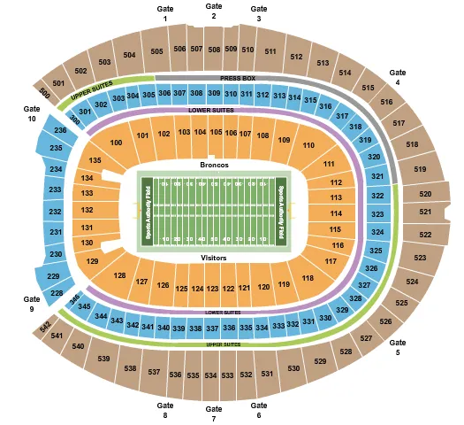 seating chart for Empower Field At Mile High - Football - eventticketscenter.com