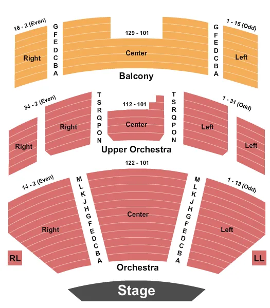 seating chart for Harvey Theatre at Brooklyn Academy of Music - Endstage 2 - eventticketscenter.com