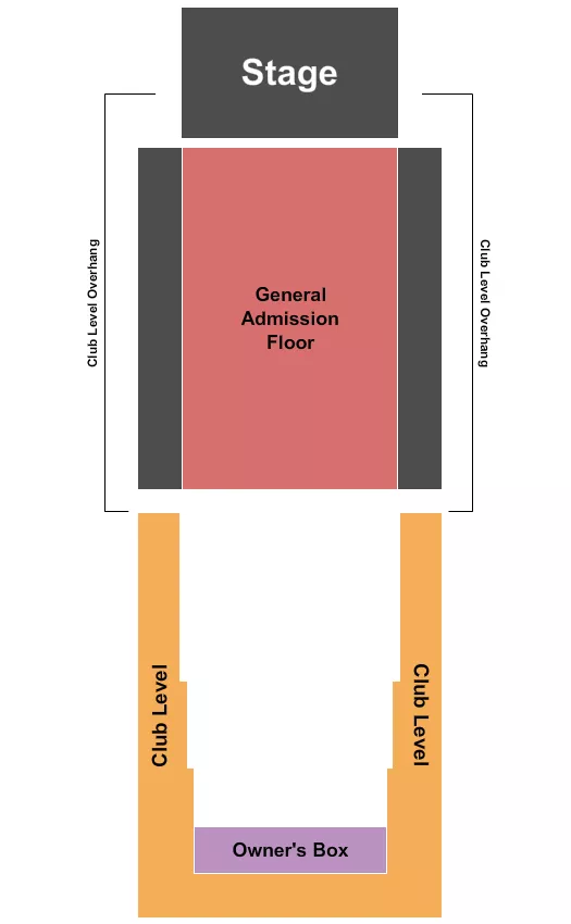 seating chart for Brooklyn Bowl - Las Vegas - GA/Club Level/Owner's Box - eventticketscenter.com