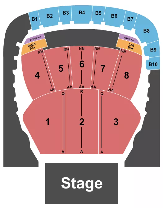 seating chart for Brooklyn Paramount - Endstage w/GA boxes - eventticketscenter.com