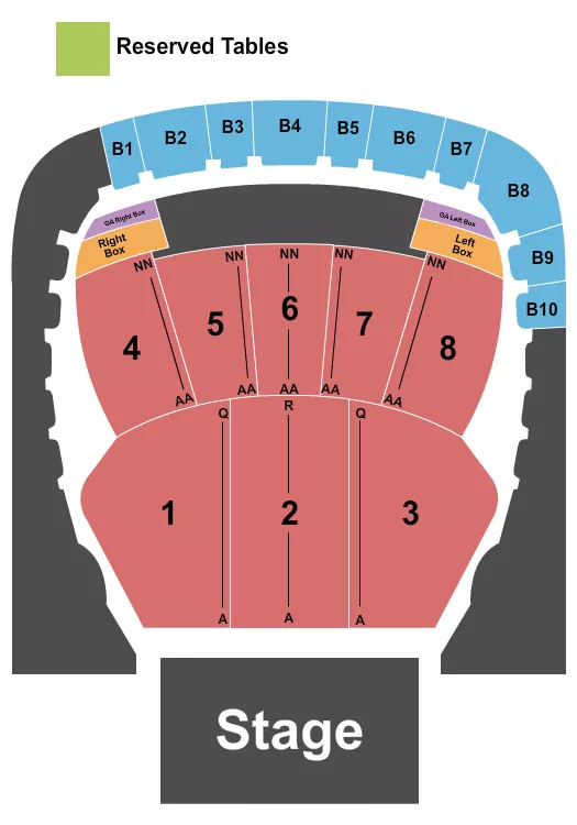 seating chart for Brooklyn Paramount - Endstage w/GA boxes - eventticketscenter.com