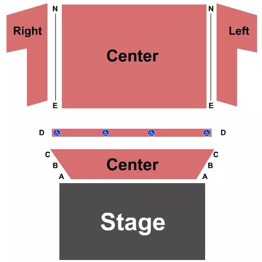 seating chart for Brooks and Bates Theatre at San Angelo Performing Arts Center - End Stage - eventticketscenter.com