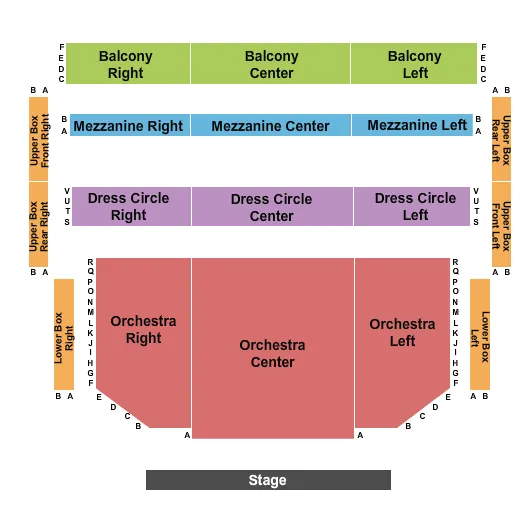 seating chart for Brooks Center For The Performing Arts - Endstage - eventticketscenter.com