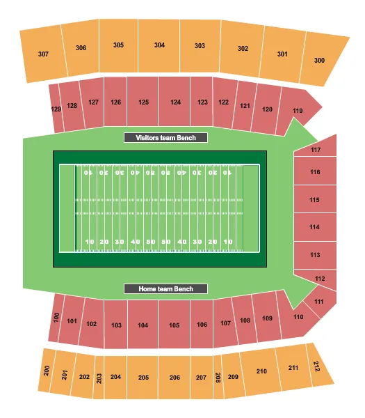 seating chart for Brooks Stadium - Conway - Football - eventticketscenter.com