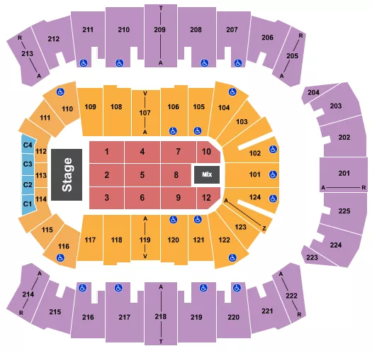seating chart for Brookshire Grocery Arena - Anthony Hamilton - eventticketscenter.com