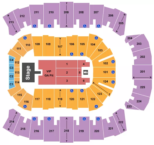 seating chart for Brookshire Grocery Arena - Cody Johnson - eventticketscenter.com