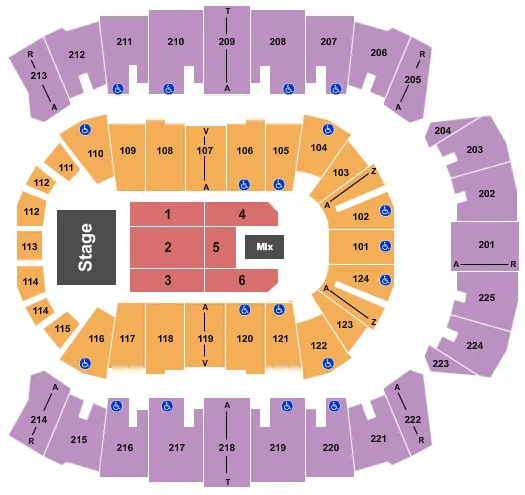 seating chart for Brookshire Grocery Arena - Endstage 6 - eventticketscenter.com