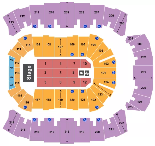 seating chart for Brookshire Grocery Arena - Pentatonix - eventticketscenter.com