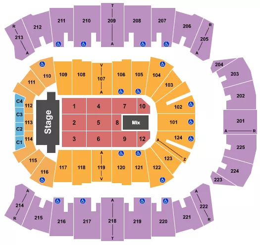 seating chart for Brookshire Grocery Arena - TSO - eventticketscenter.com