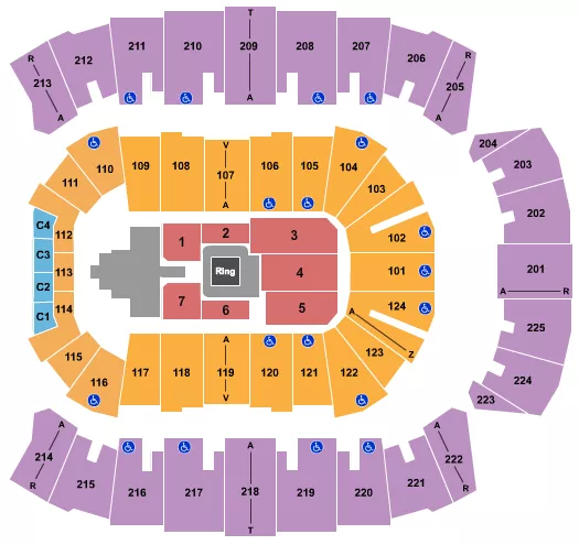 seating chart for Brookshire Grocery Arena - WWE 3 - eventticketscenter.com