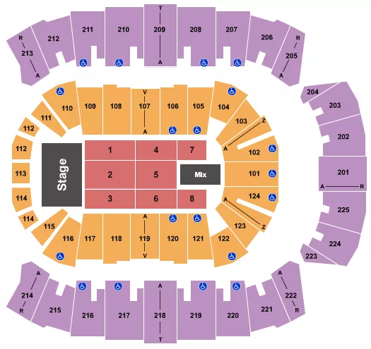 seating chart for Brookshire Grocery Arena - TSO - eventticketscenter.com